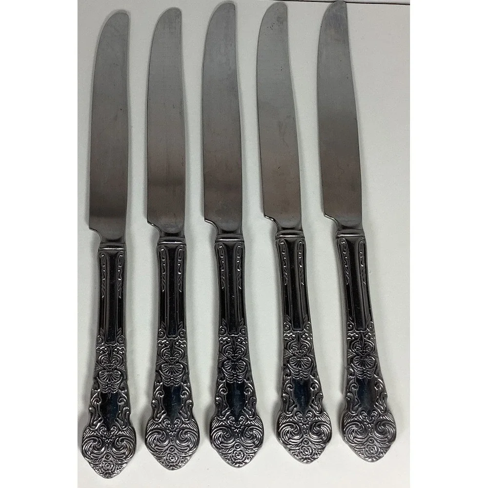 5 Reed & Barton‎ RENAISSANCE Stainless 18/10 Dinner Knives